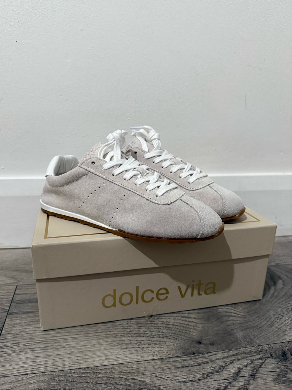Dolce Vita Cream Suede Low-Top Sneakers